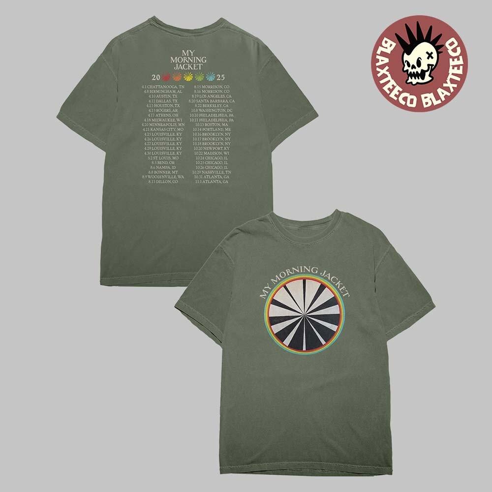 

My Morning Jacket 2025 Tour T-Shirt Colorwheel Two-Sided Unisex Tee Unisex T-Shirt XXL