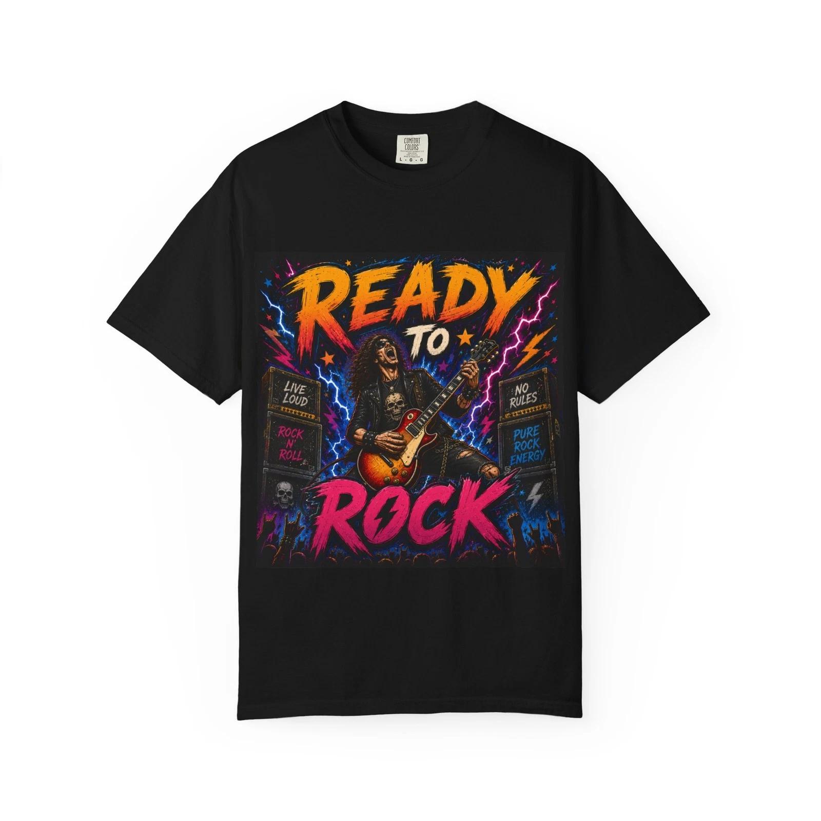 Ready to Rock Electric Guitar T-Shirt | Rock Concert Tee S