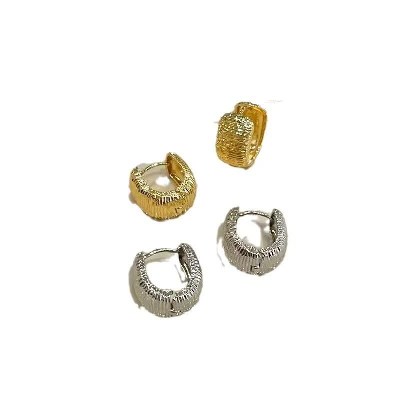 European and American Texture U-shaped Ear Buckles INS Geometric Metal Versatile Earrings, Premium Double-sided Square Earrings