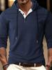 Men's Autumn/Winter Casual Hooded Long Sleeve Pullover with Drawstring and Button