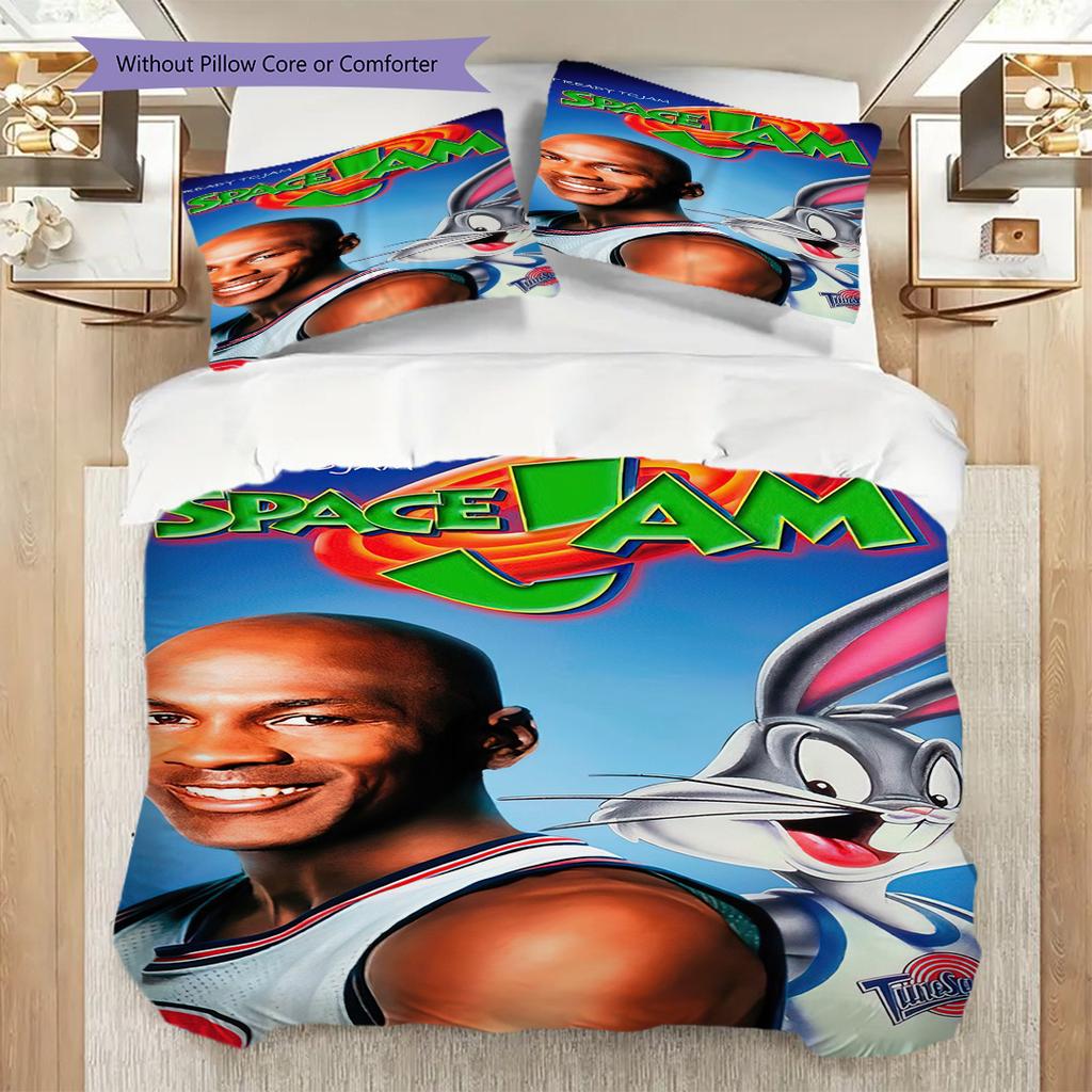Space Jam Michael Jordan Home Soft Sofa Cover Blanket Down Pillowcase Duvet Cover Without Core Threepiece Set