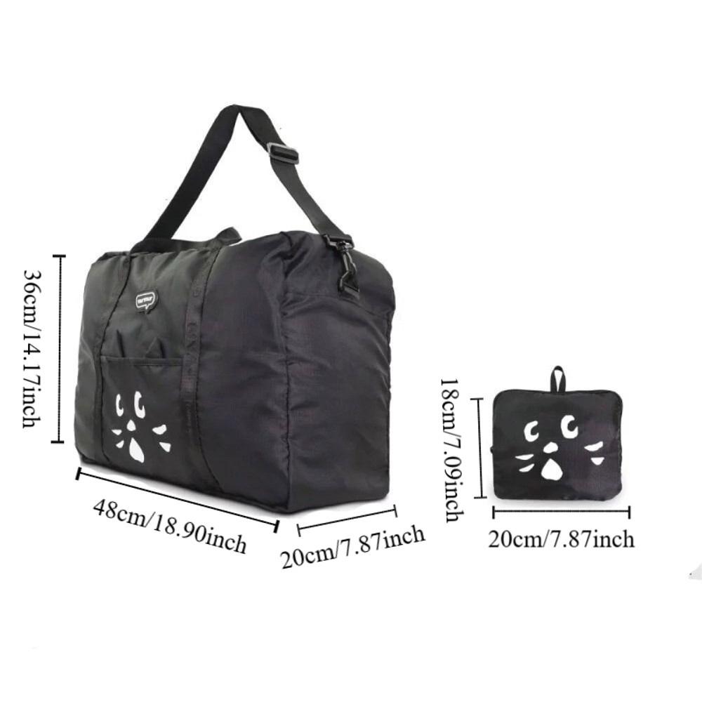 Shoulder Bag Cartoon Cat Nylon Cloth Bag Nylon Gym Storage Bag Casual Travel Duffel Bag  Training