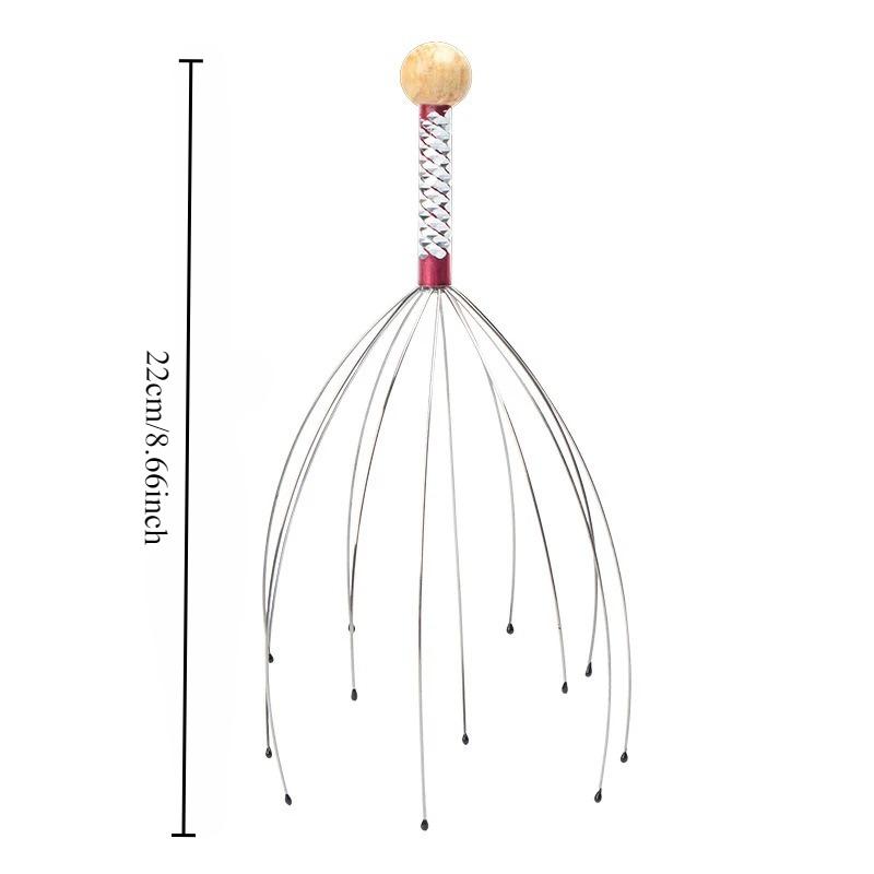 1/2PCS Head Massager Stainless Steel Octopus Head Relaxer Massage Soul Extractor Neck Massage Head Massage Brush