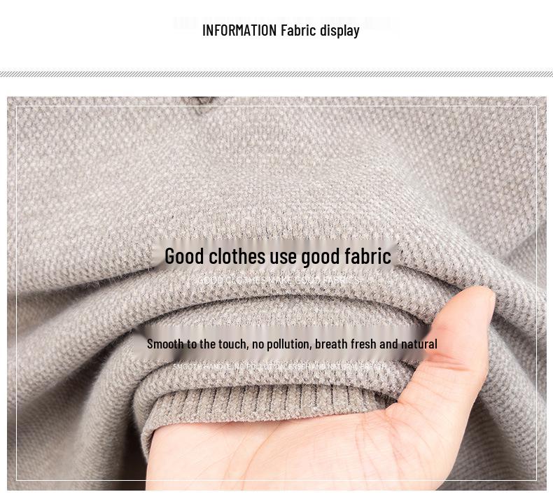 Men's Korean Style Knit Sweater with Velvet Lining - Autumn/Winter Warmth