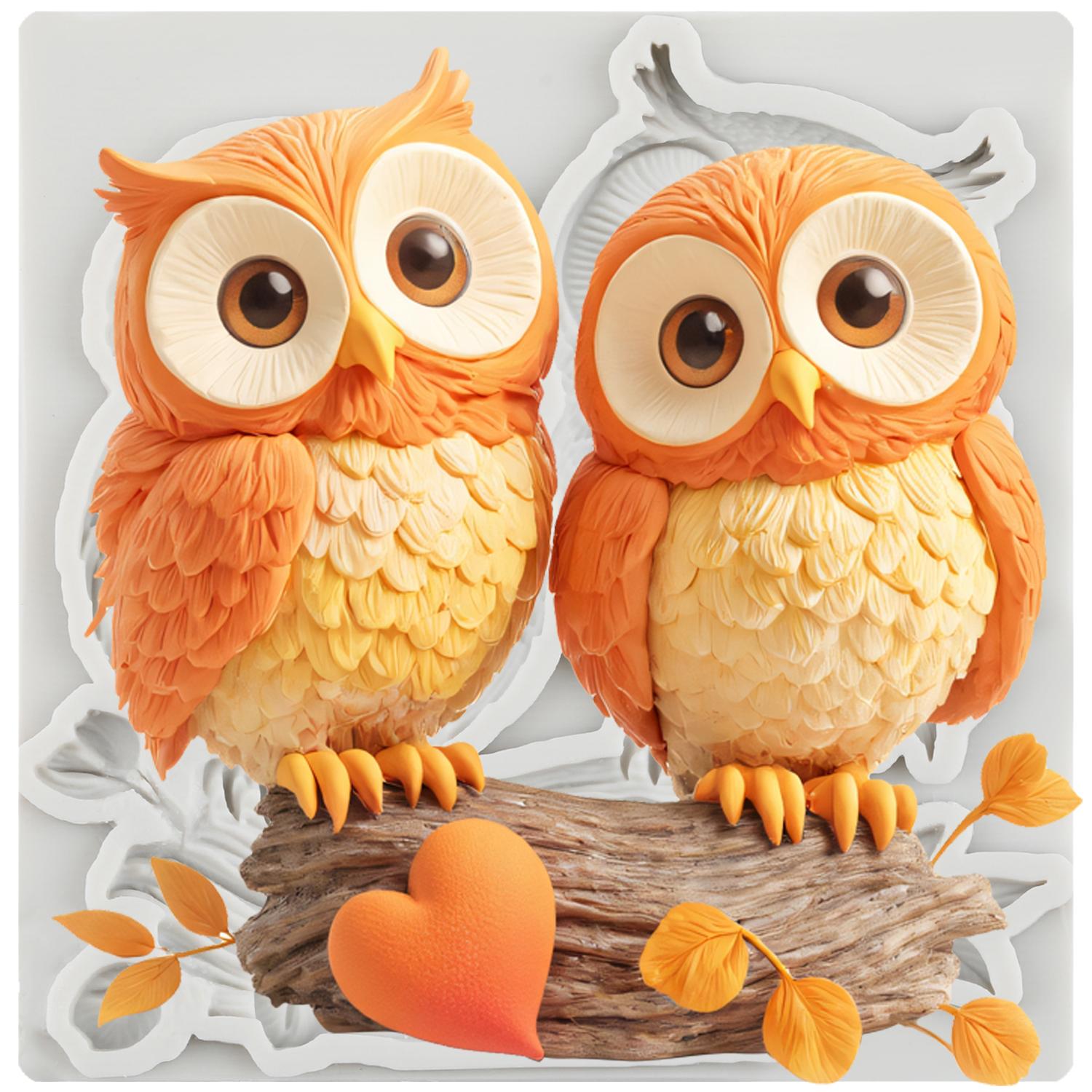 

Owls Silicone Mold Tree Branch Fondant Molds Cake Decorating Tools Theme Cake Dessert Decorated Chocolate Candy Mold серый