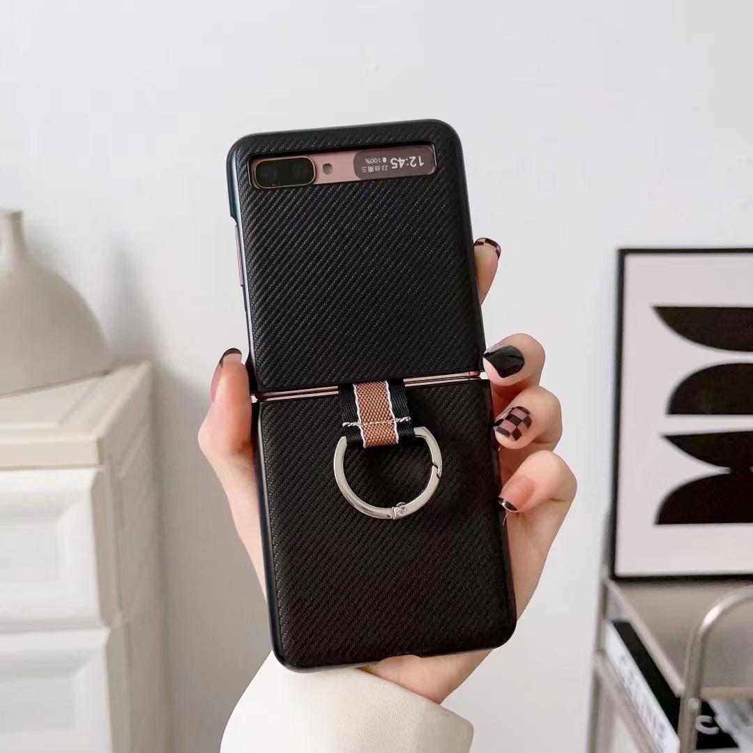 

Suitable for Samsung Galaxy ZFlip4 Folding Leather Fingerprint Ring Mobile Phone Case Z Flid3 Business Protection Case Z FliP
