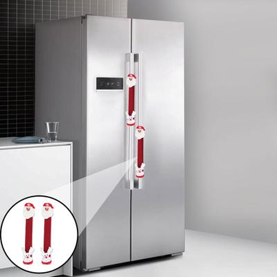 2 Adet Noel Buzdolabı Kapı Kolu Kılıfı Dayanıklı Yıkanabilir Yeniden Kullanılabilir Kol Kılıfı