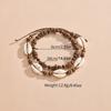 2-piece Bohemian style shell woven wooden beaded women's anklet set