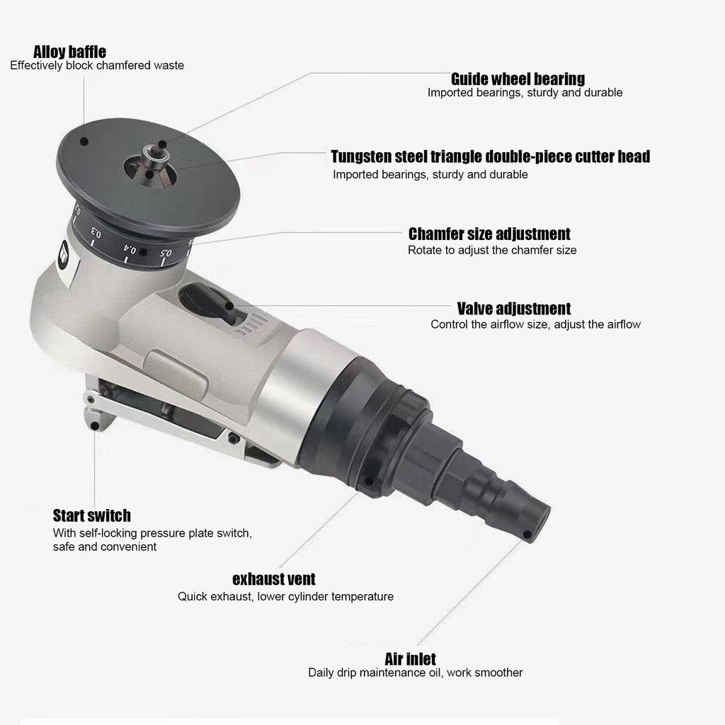 Máquina Pneumática de Chanfrar 45 Graus Portátil Mini Ferramenta de Ar para Corte de Alumínio Ferramenta de Ar Máquina Pneumática de Chanfrar