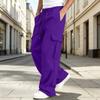 Pantaloni da Jogging Cargo da Uomo Vestibilità Larga Gamba Dritta con Elastico in Vita, Pantaloni Sportivi Casual
