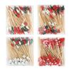100Pcs Christmas Disposable Bamboo Skewers Santa Claus Xmax Tree Fruit Fork Buffet Dessert Cocktail Sticks Christmas Decoration