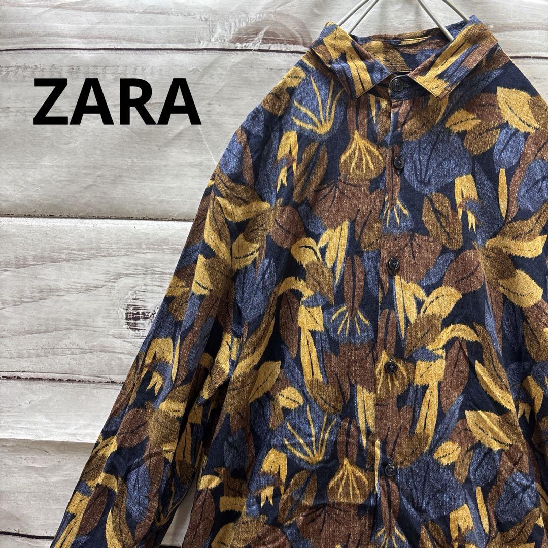 

[Б/У] Рубашка из вискозы с принтом по всей поверхности ZARA, которую носил Ви из BTS. Принт с листьями, трудно найти, чрезвычайно редкий