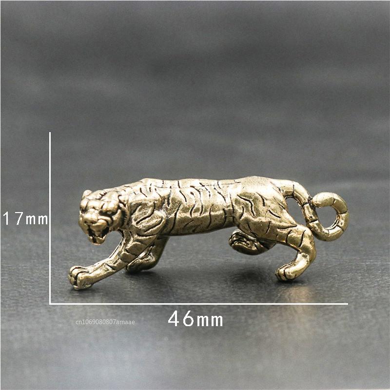 Antike Kupfer Tigerkönig Figuren Heimdeko Accessoires Vintage Messing Tier Berg Ornamente Tee Haustiere Schreibtisch Dekorationen