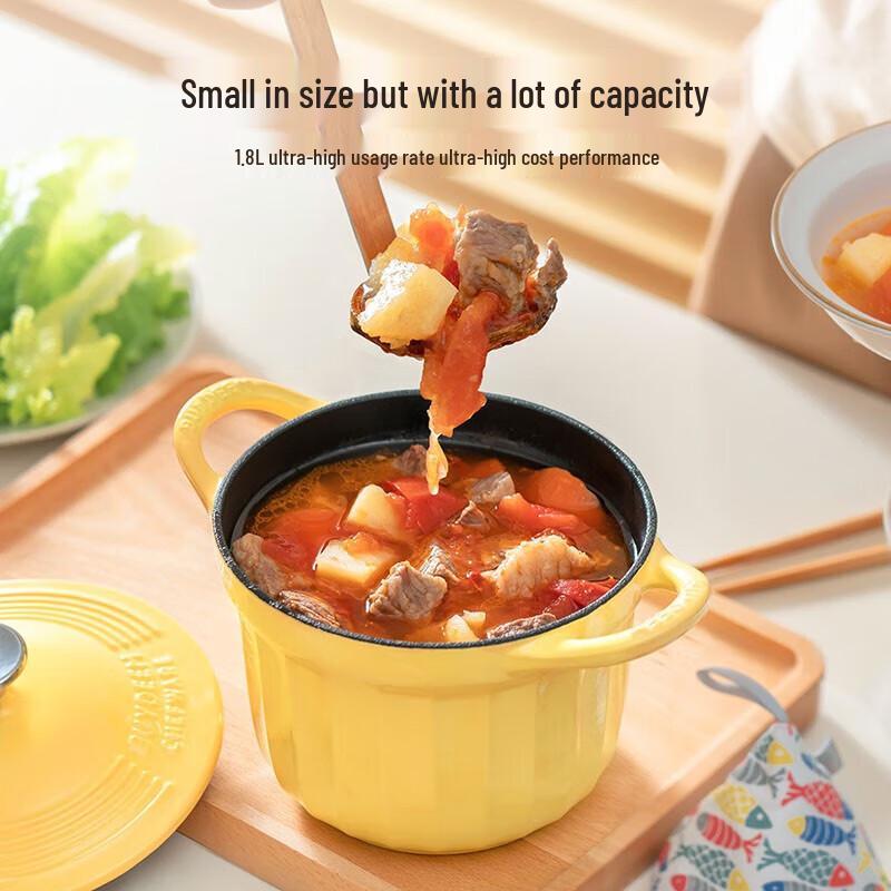 Buydeem 16cm Cast Iron Enamel Braising Pot
