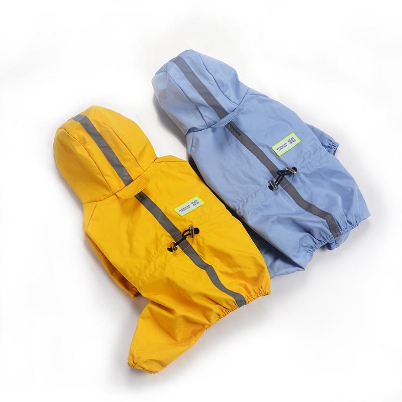 S-2XL PU Dog Raincoat Waterproof Small Medium Pets Rain Coat Reflective Dog Clothes for Small Dog Hooded Jumpsuit Pet Clothing