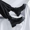 Fashion Black thick soled men's boots Fashionable and versatile design styles Daily outdoor motorcycle Fashion party business shoes Hot