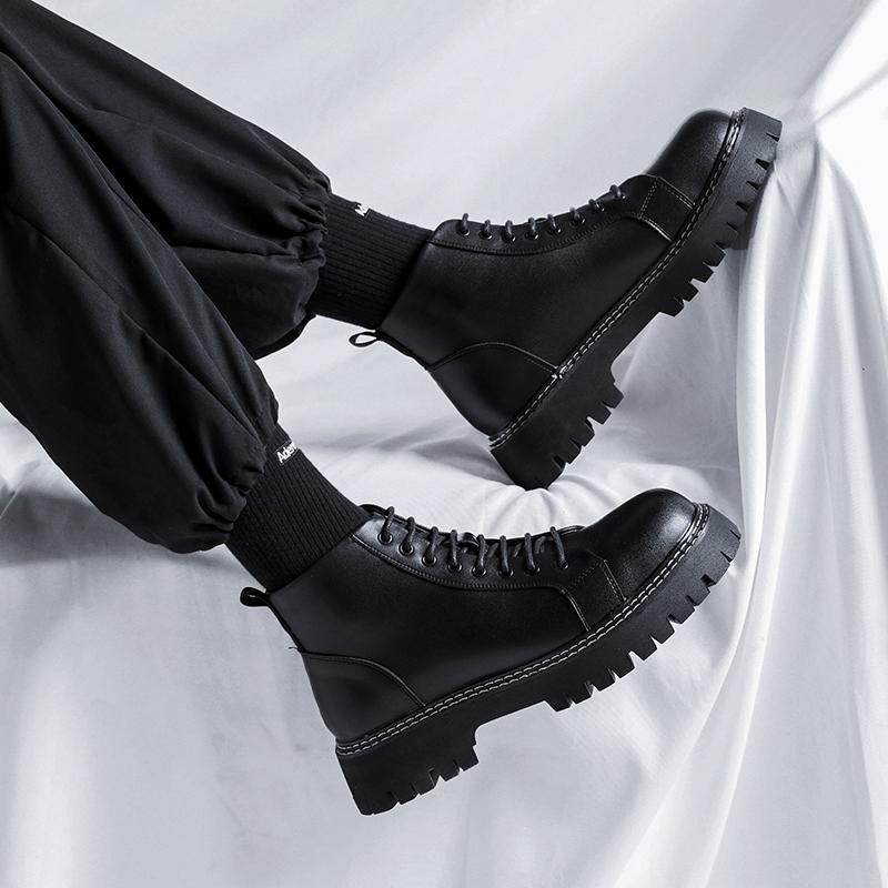 Fashion 2025 Mens Leather Casual Boots New High Quality Outdoor Mens Dress Shoes Design Luxury Fashion Non-Slip Mens Ankle Boots