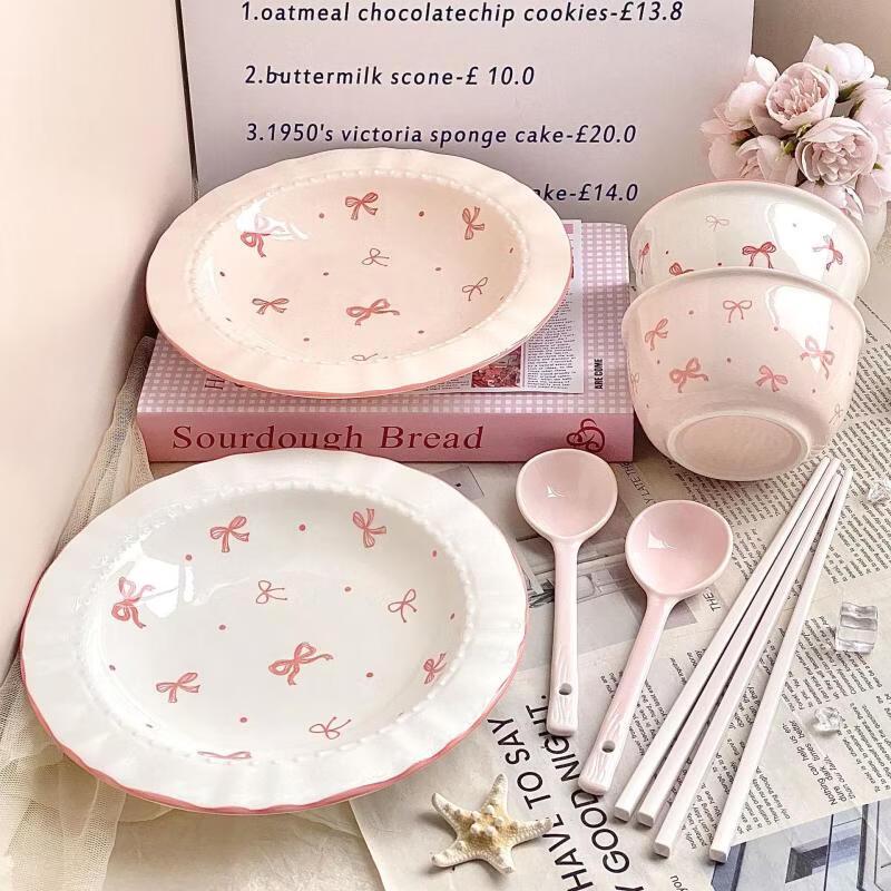 Bowknot Ins-Style Ceramic Dinnerware Set