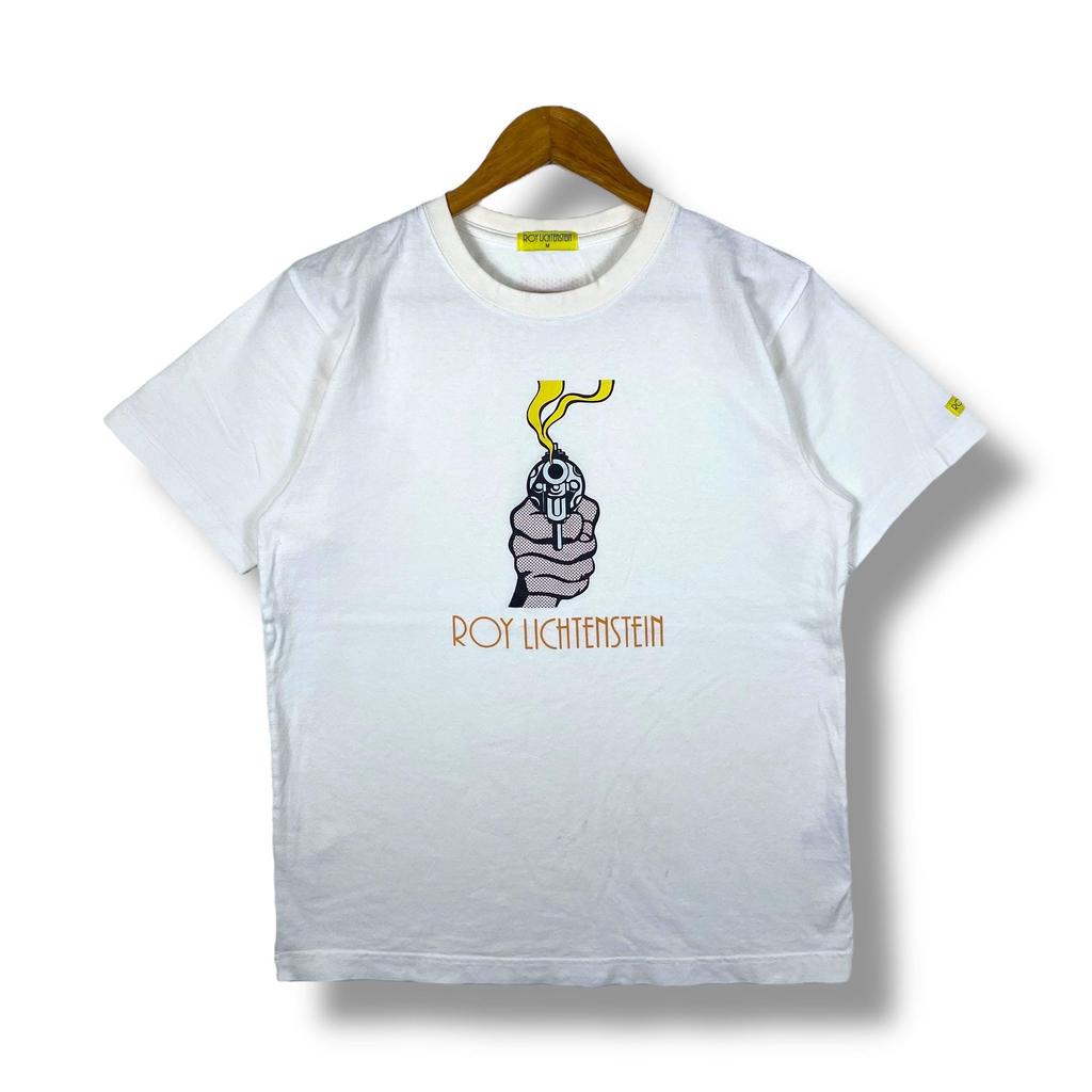 Vintage Roy Lichtenstein Pop Art Graphic Tee, 1968 Gun in America (Medium)