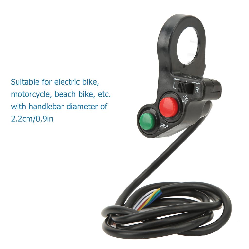 Motorcycle Handlebar Horn Turn Signal Head Light Beam Kill Switch 3 In 1 Button Scooter Motor Power Switch