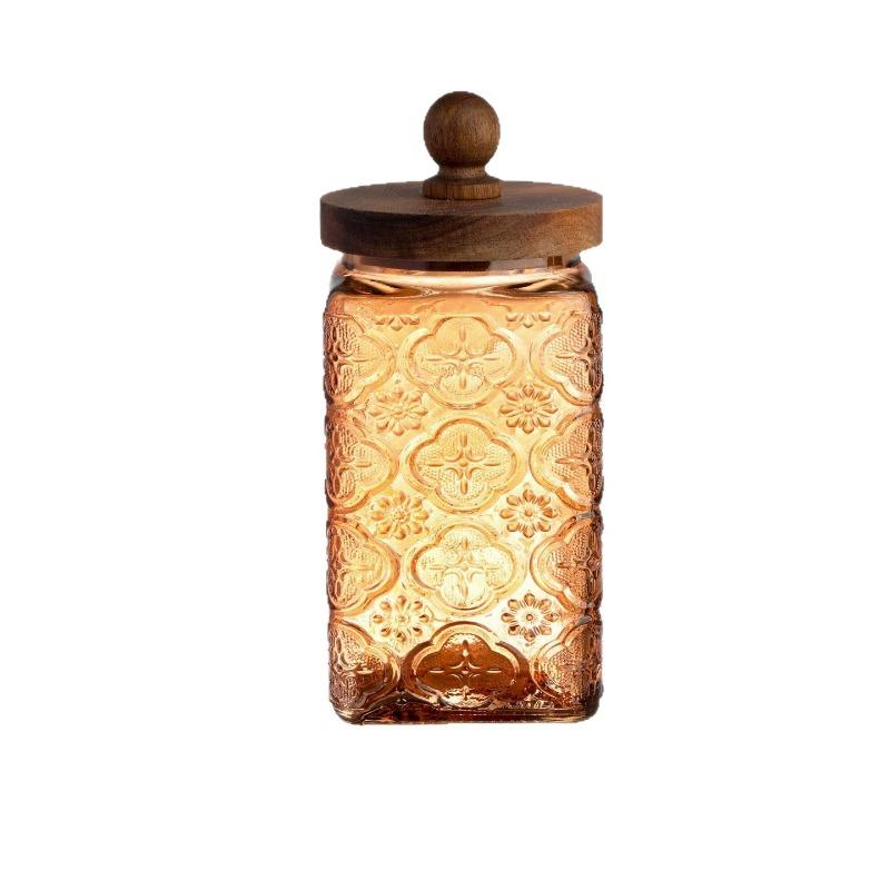 1000 Farben Begonien Glas Vorratsglas Vintage Küche Getreide Nussglas Haushalt Teeglas Lebensmittelaufbewahrung Behälter Geschenk Heimdekoration