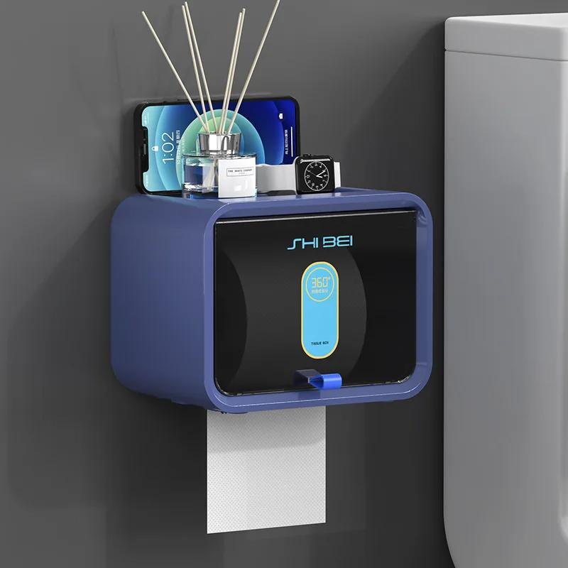 Paper Towel Dispenser Toilet Paper Holder Waterproof Tissue Box Wall Mount Storage Shelf Rack Paper Storage Box Bathroom Product