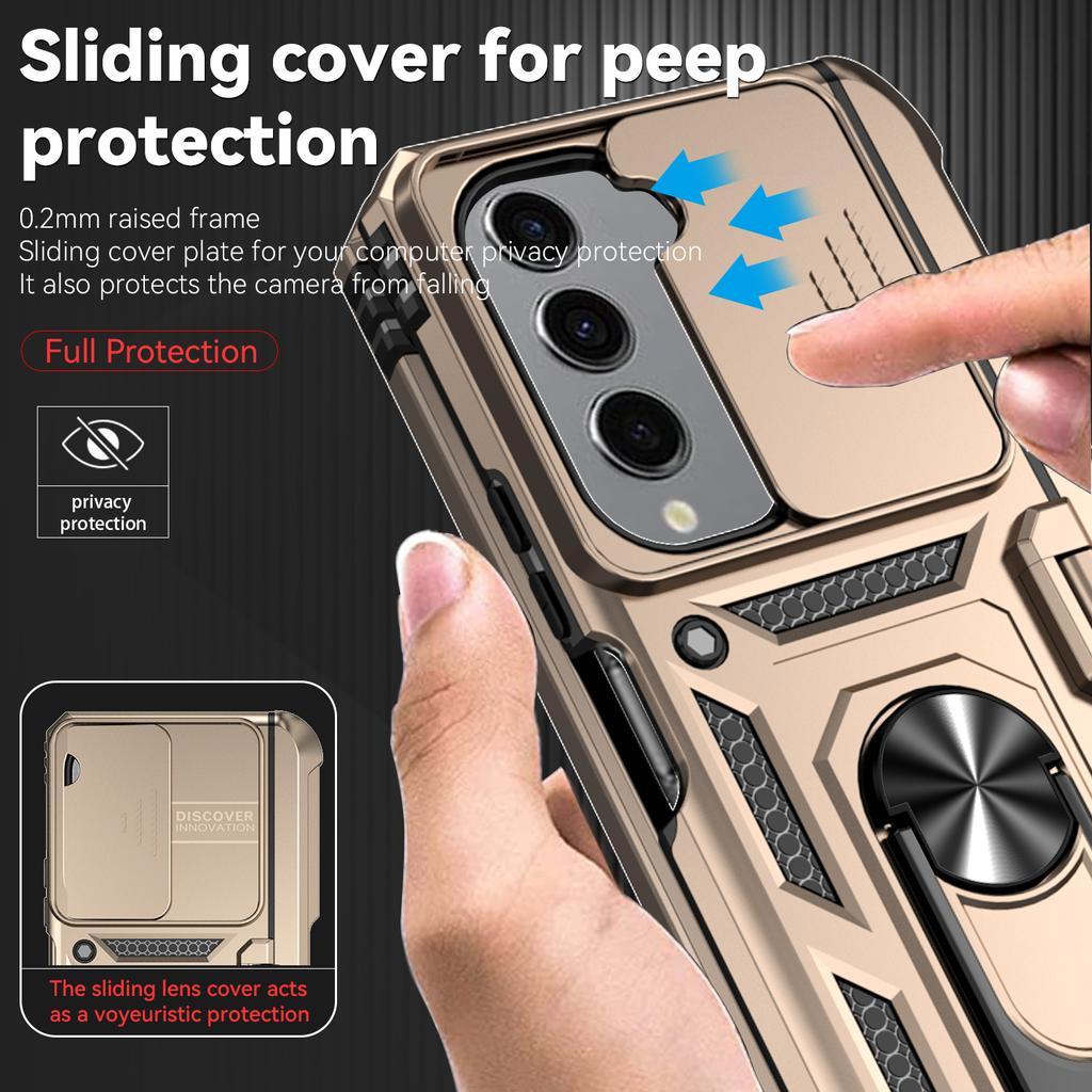 With Push Window Camera Protector Case for Samsung Galaxy Z Fold 6 5 4 Magnetic Car Holder Silicon Bumper Shockproof Armor Cover