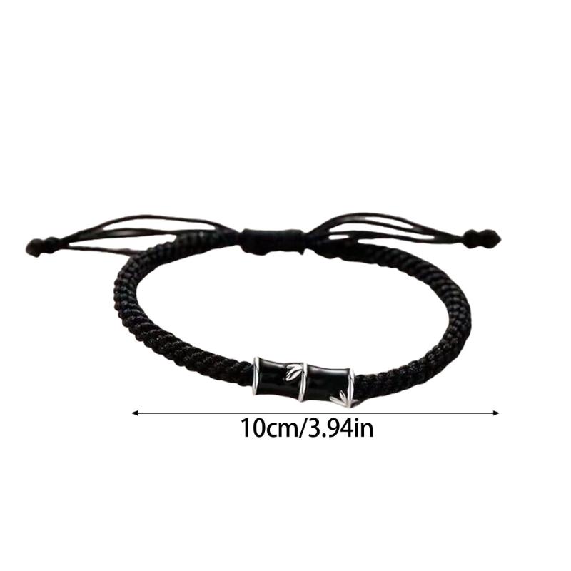 User Friendly Bamboo Knot Braided Bracelets Elegant Wristband Charm for Couples Celebrating Special Moment Together