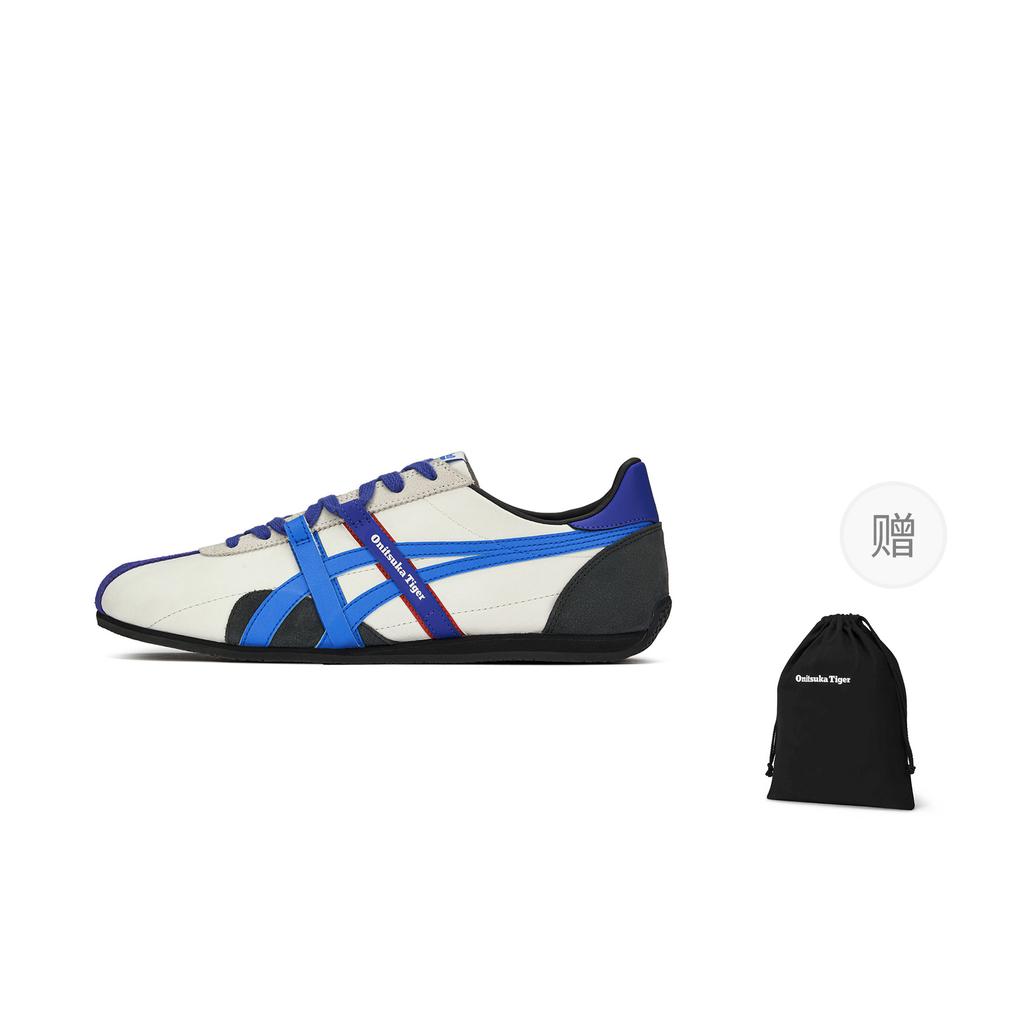Onitsuka Tiger Runspark 2.0 Cow Leather Comfortable Low top Casual Shoes Unisex White/Blue 1183C606-100