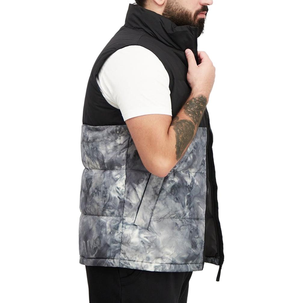 adidas Tiedye Down Vest High Collar Padded Winter Men Vest Black Grey GE9985