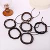 Retro Star Leaf Multilayer Elastic Men's Bracelet Set - 6 Pieces