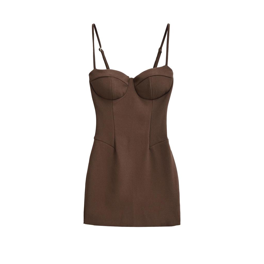 Elegant Thai Strapless Bandeau Dress: Women's Sexy Fishbone Corset Bodycon Gown with Hip-hugging Short Skirt for Spring/Summer