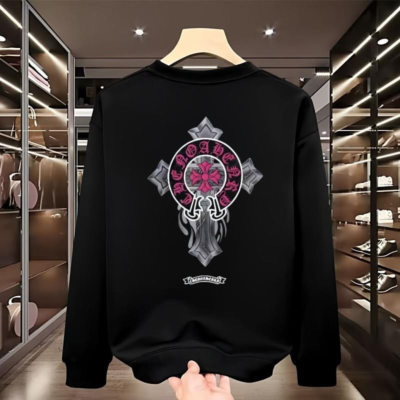 Mens Heavyweight Crewneck Sweatshirt Long Sleeve Casual Streetwear 2025 Teenagers Loose Fit