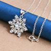925 sterling silver 16-30 inch exquisite snowflake zircon pendant necklace for women's wedding fashion accessories jewelry