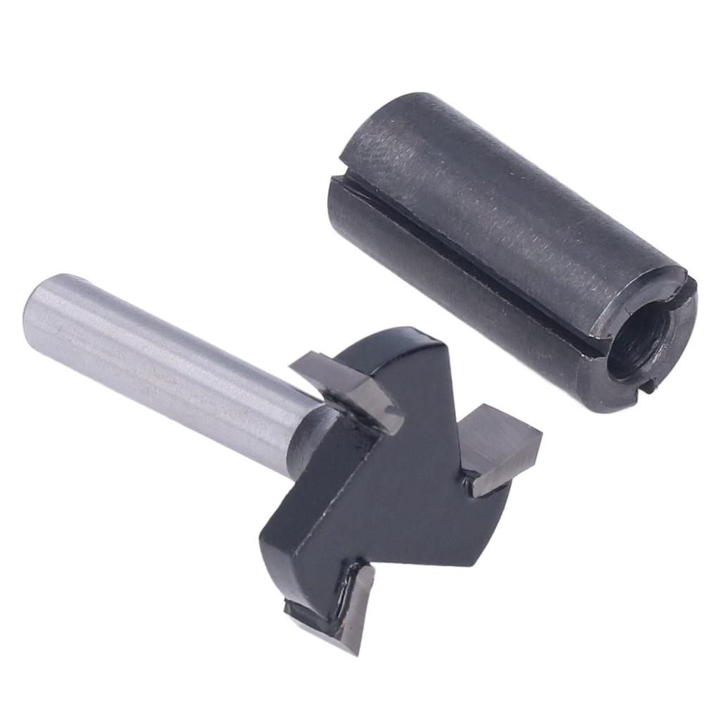 Router Bit 14in Round Shank 3 Teeth T Slot CNC Spoilboard Surfacing Tool Set Kit