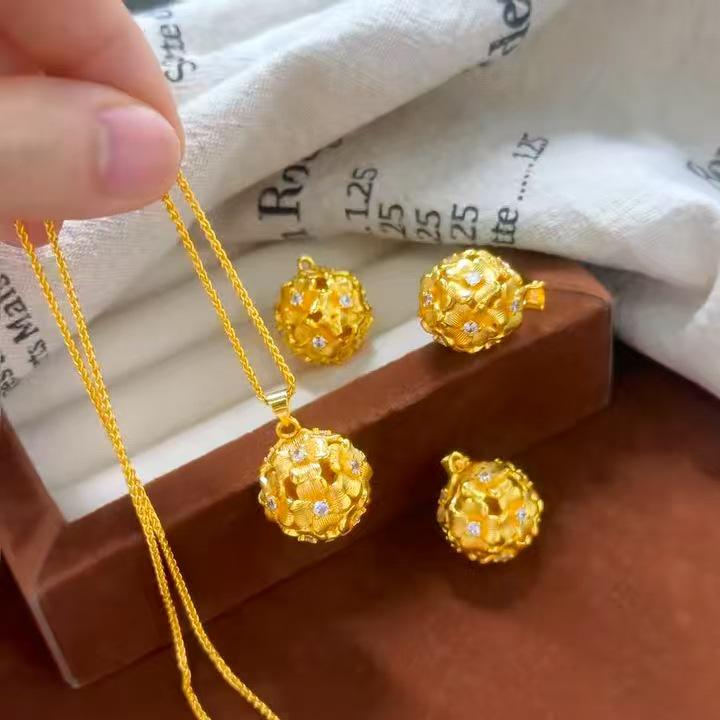 Изысканное китайское ретро-ожерелье с гортензией и подвеской с инкрустированным бриллиантом