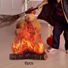 6Pcs 3D Decorative Cardboard Campfires Artificial Flame Campfires Halloween Centerpiece Fake Flames for Lawn Festival Winter