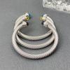 Bracciale Intrecciato a Spirale di David Decorazioni in Cristallo Colorato Bracciale con Bocca Aperta Gioielli di Moda di Alta Qualità