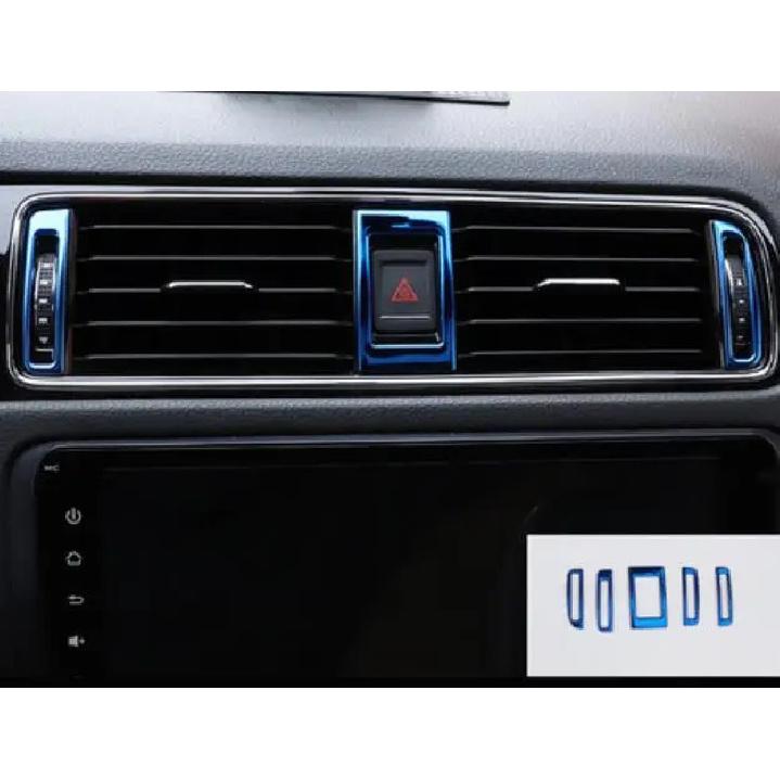 Car stickers stainless steel trim the front air-conditioning outlet decoration Cover Trim for Volkswagen Jetta MK6 2015-2018