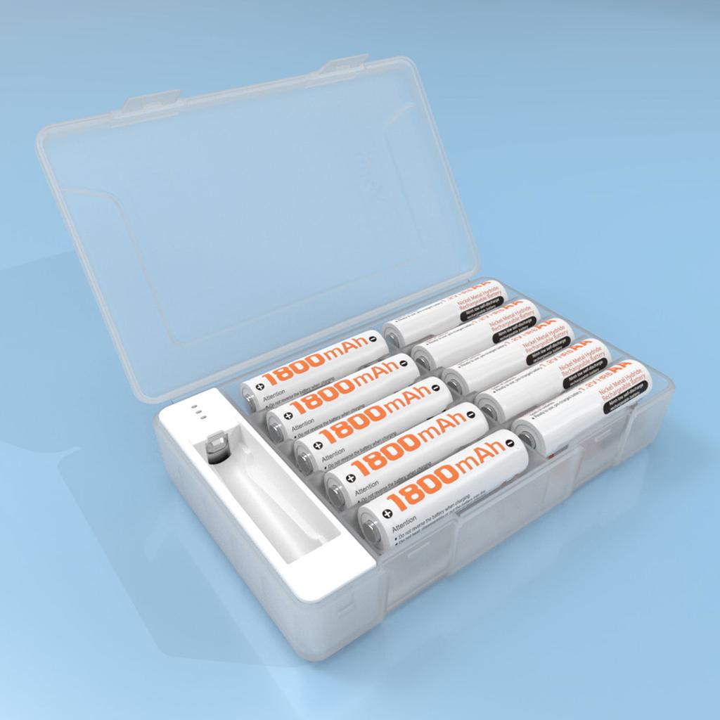 Battery Organizers Case For AA/AAA Batteries Storage Box With Tester Function Large Capacity Clear Storage Boxes