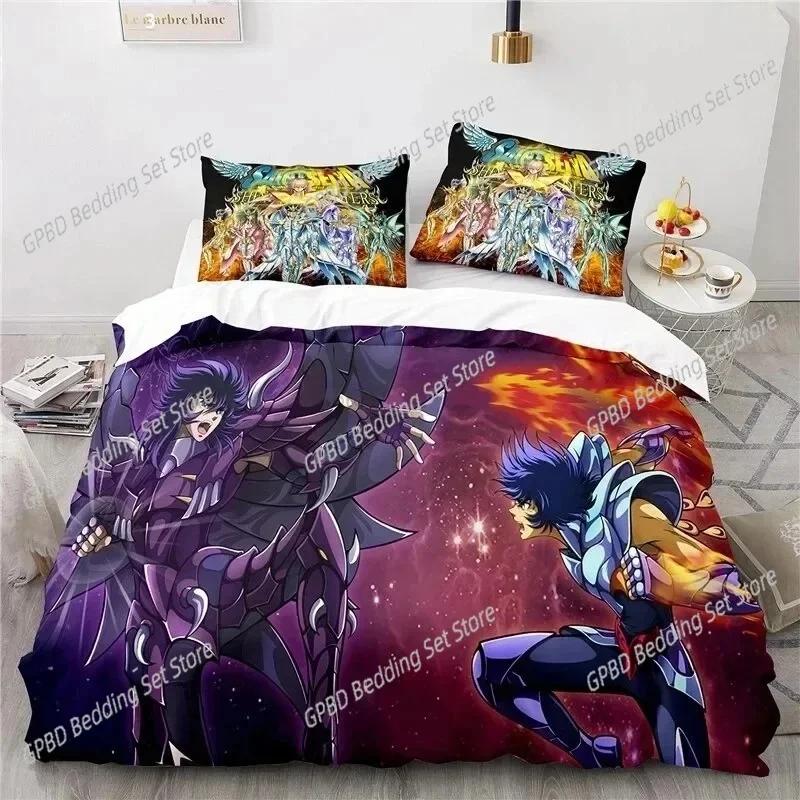 New Anime Saint Seiya LOST CANVAS Comfortable Duvet Quilt Cover Pillowcase Bedding Set Children Bedroom Decoration Home Textile