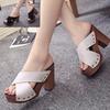 Elegant Suede Women's Sandals With Wedge Heels And High Platform Open Toe Design