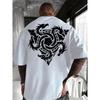 European Size Creative Front and Back Print Round-neck T-shirt, Summer Trendy Short Sleeves, Casual Daily Style Top, Essential for Outings and Leisure