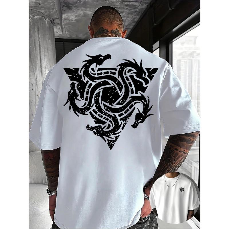 

European Size Short Sleeve T-Shirt with Front & Back Print - Round Neck Casual Summer Top, Suitable for Outings & Leisure 4XL білий