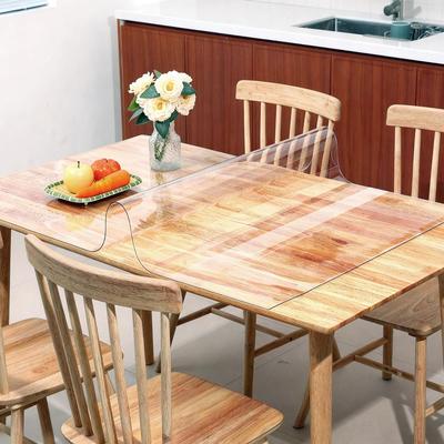 ZIFAN Transparent Tablecloth, 120cm X 75cm, 2mm Thick, Clear Vinyl PVC Table Cover, Waterproof, Stain-Resistant, and Water-Repellent