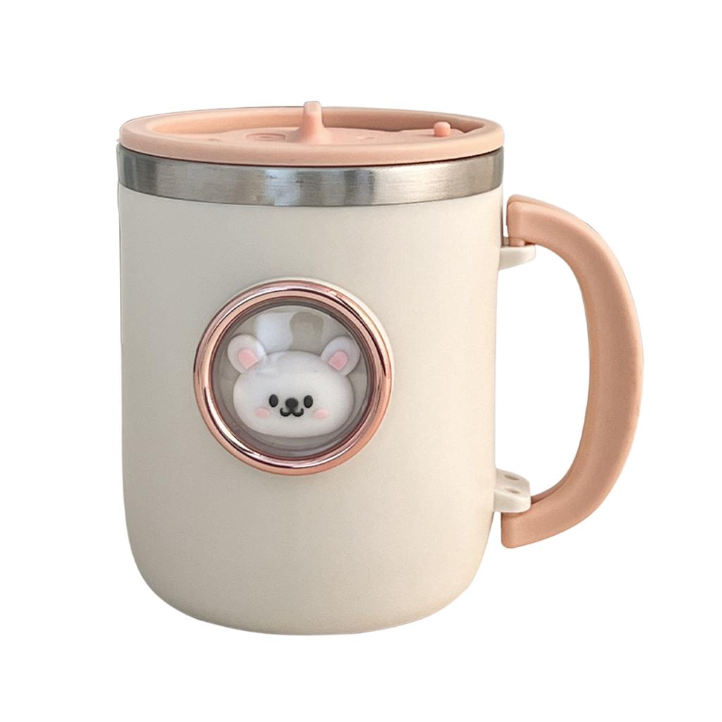 WORTHBUY Cartoon 316 Stainless Steel Mug 450ML Anti-scalding Water Cup With Lid For Kid Cute Drinking Cup Reusable Drinkware