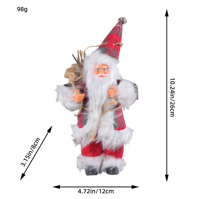 Zhongran 9-Inch Standing Santa Claus Ornament, Creative Christmas Tree-Hugging Doll Window Decoration Props