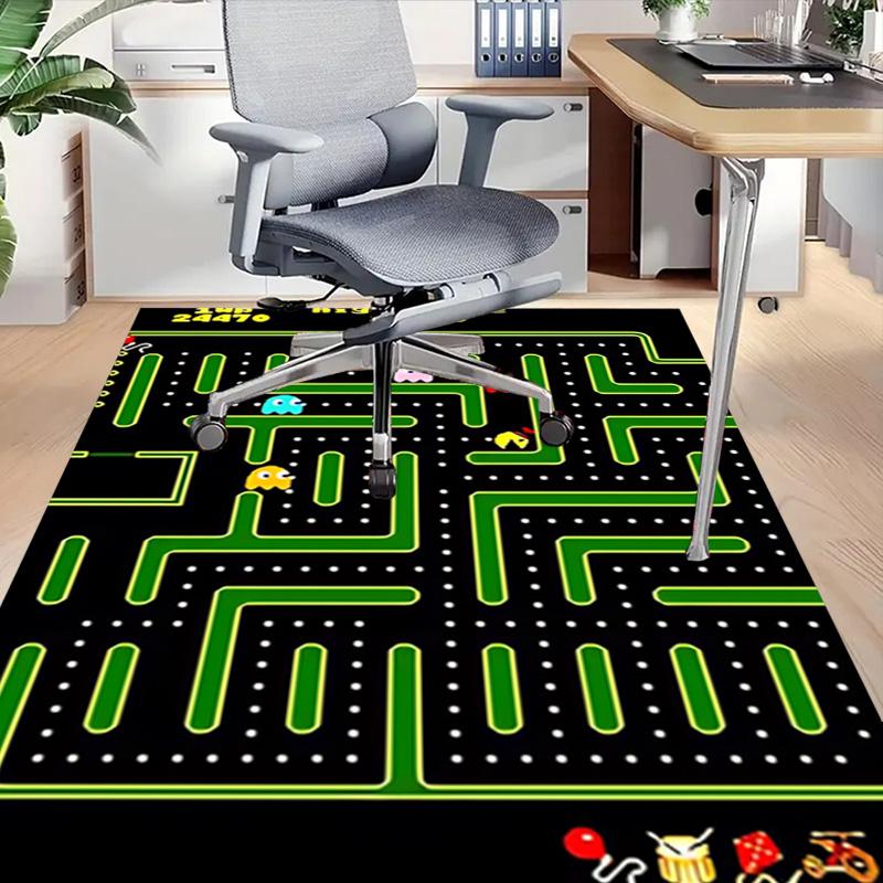 1pc Pacman Maze Adventure Carpet for Playroom Bedroom Living Room Sofa Home Decor,kids Game Area Rug Non-slip Floor Mat Y730144