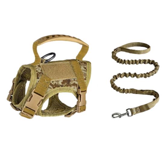 

Тактическая шлейка для кошек для прогулок на свежем воздухе, регулируемый жилет для защиты от побега, дышащий нагрудный ремень для кошек с ручкой для маленьких и больших кошек B камуфляжный