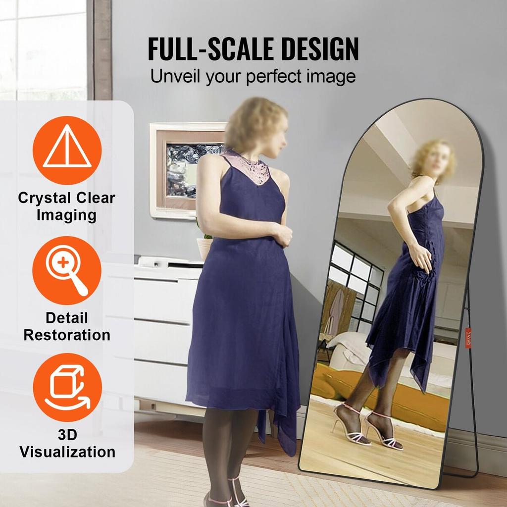 Arched Full Length Mirror 71'' x 32'' Full Body Mirror Standing Hanging